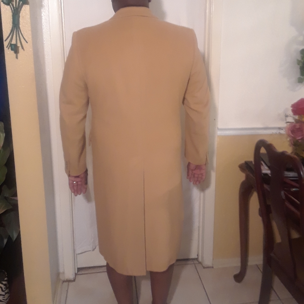 Saks Fifth Avenue 100% Cashmere silk tan coat coat - Picture 4 of 6